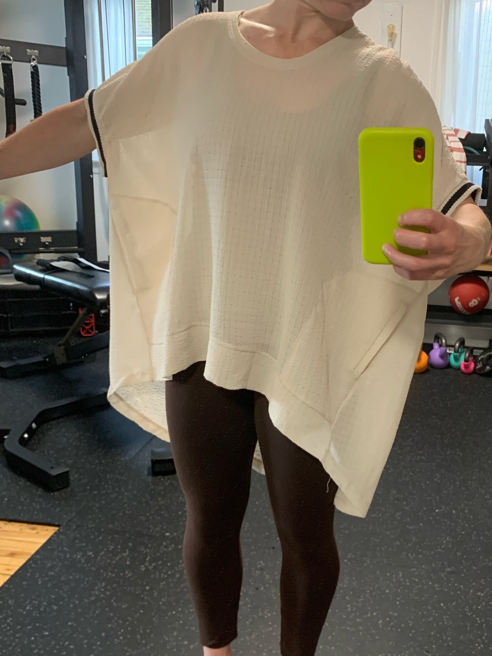 Lightweight Cream Oversized Top with pockets!
